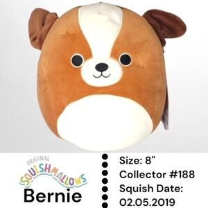 Squishmallows BERNIE Dogs Squad 8" Plush